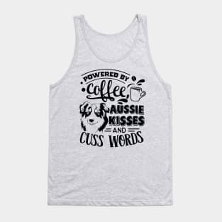 Power by Coffee, Aussie  Kisses and Cuss Words Tank Top